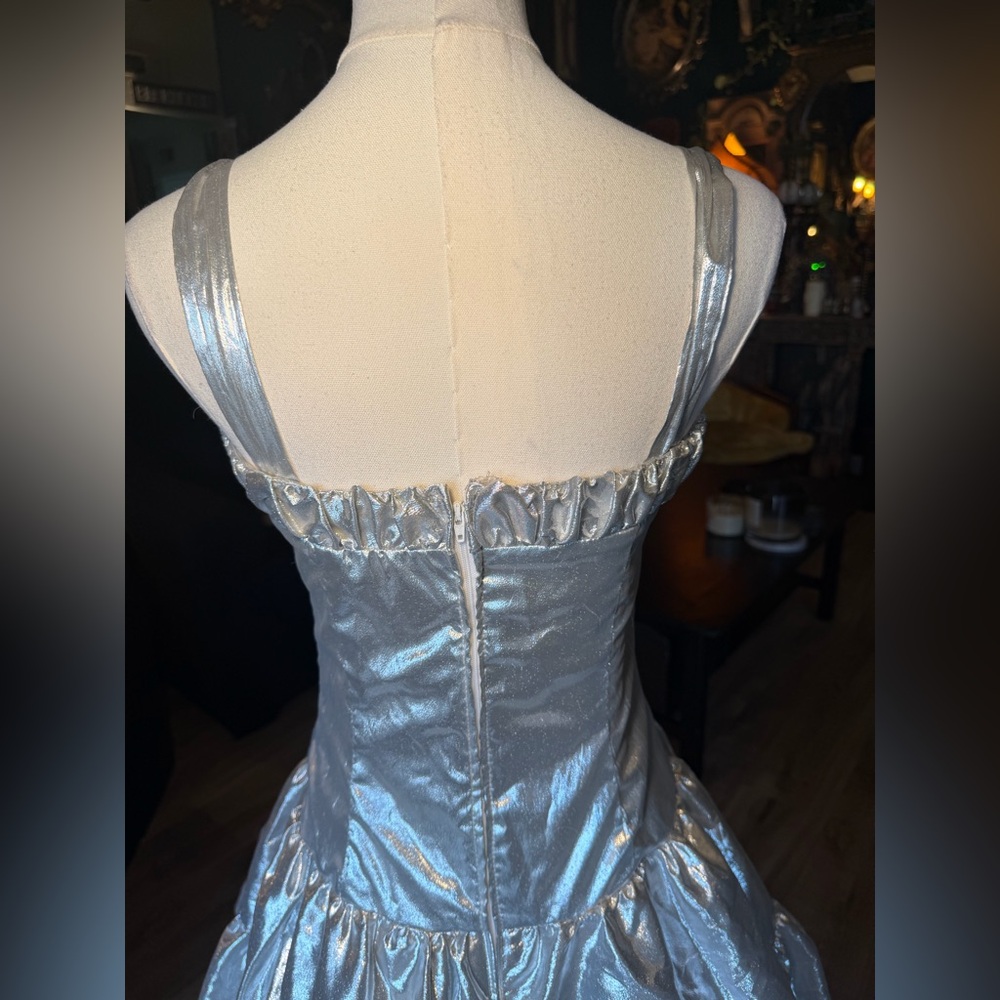 Vintage 80s Silver Lamé Party Dress ✨ | Zum Zum - Picture 7 of 10